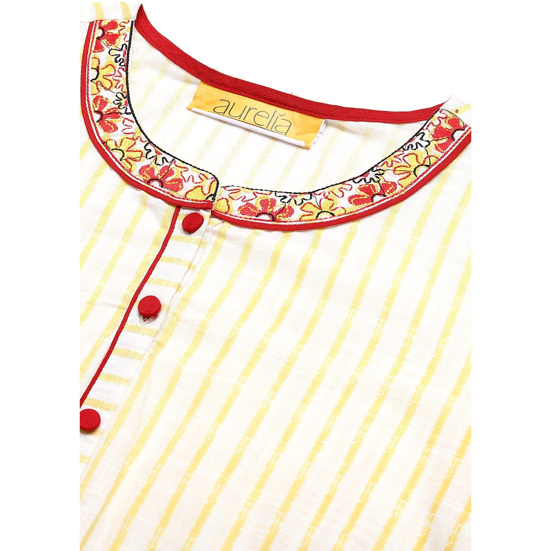 Aurelia Women White Rayon Floral Printed Straight Kurta_22Aua13557-504529_M