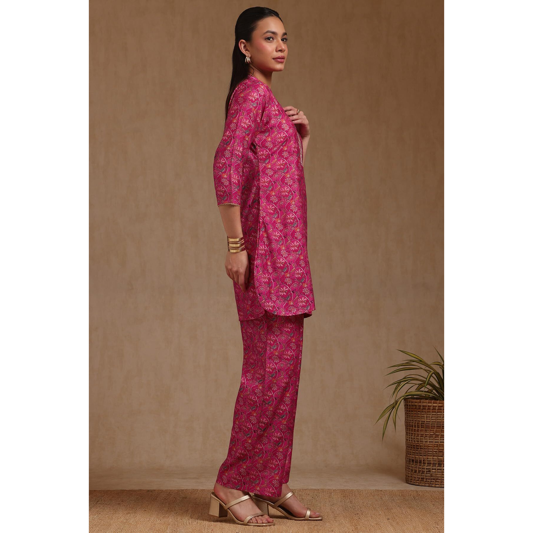 Soch Women's Muslin Co-Ords Set (Rsd-Fws5Ks10838_Fuchsia
