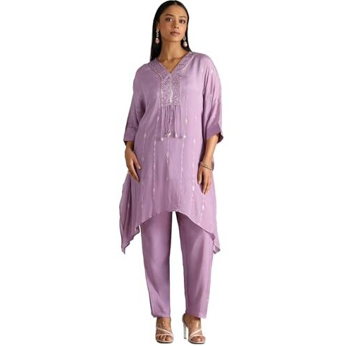 Soch Women's Chinon Kaftan Suit (Ews5Ks10806_Lavender