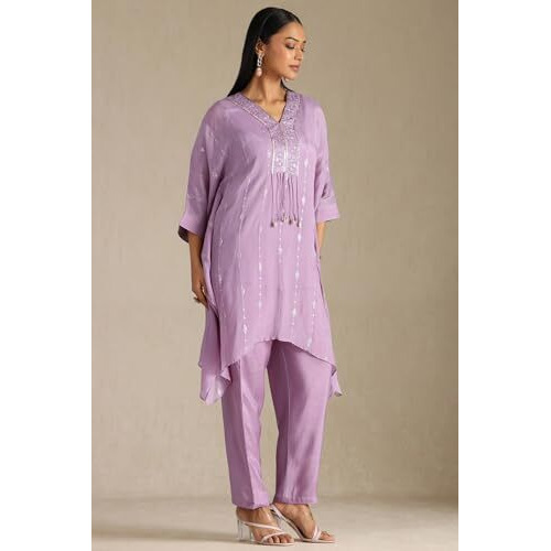 Soch Women's Chinon Kaftan Suit (Ews5Ks10806_Lavender