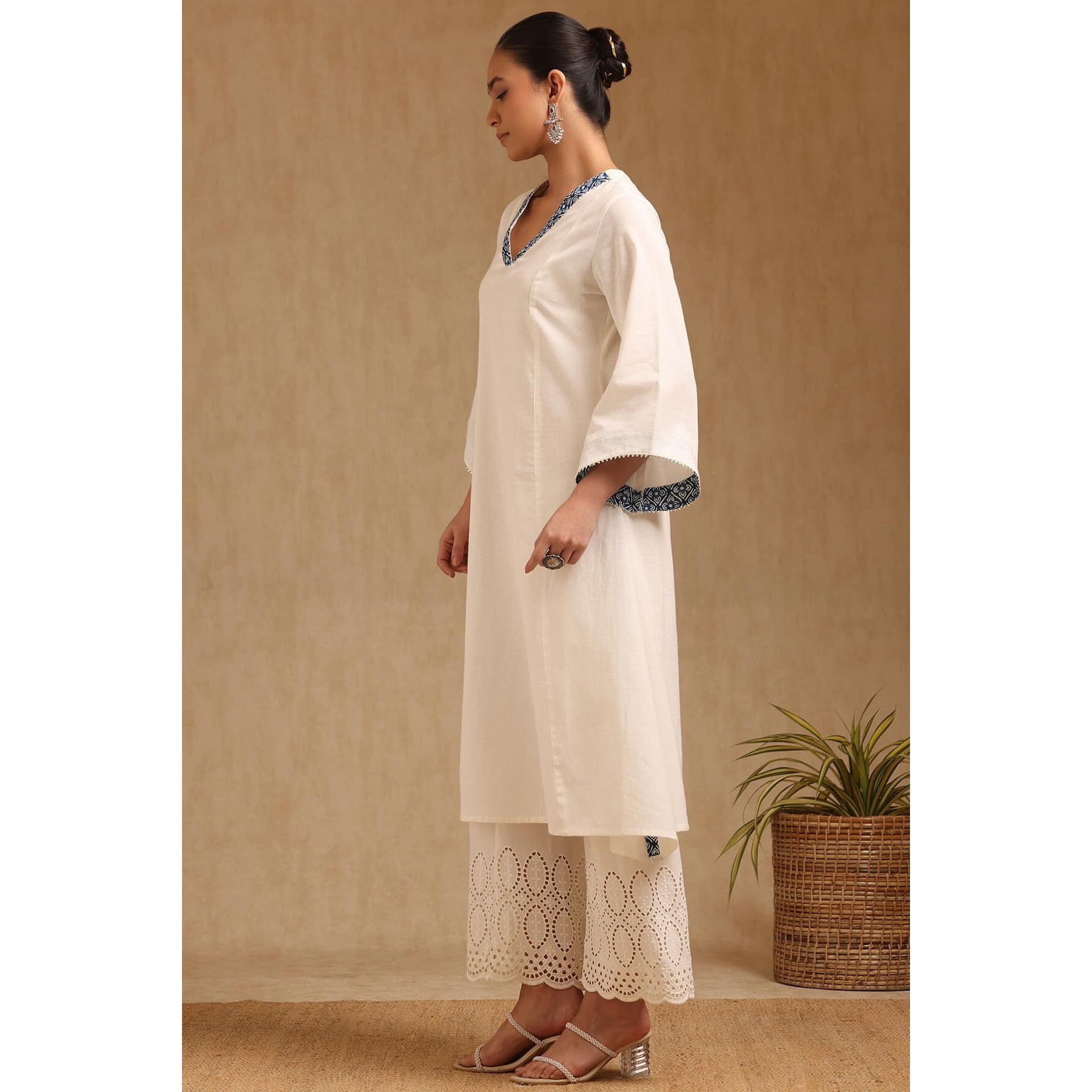 Soch Women's Pure Cotton Solid Regular Kurta (Cws5Ku61399_Off White