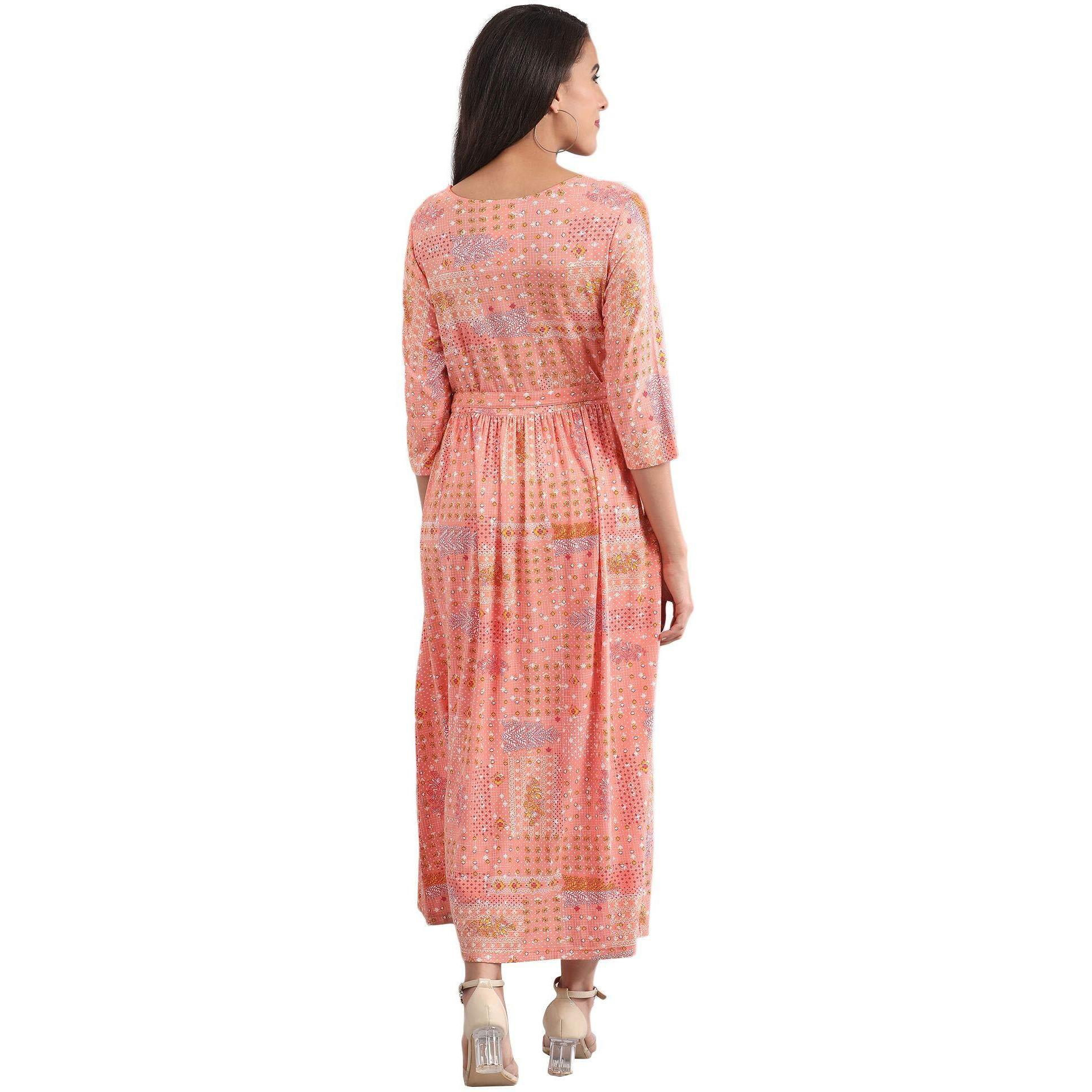 Aurelia Women's Rayon A-Line Maxi Dress (20Fea11279-501338_Peach_X-Small)