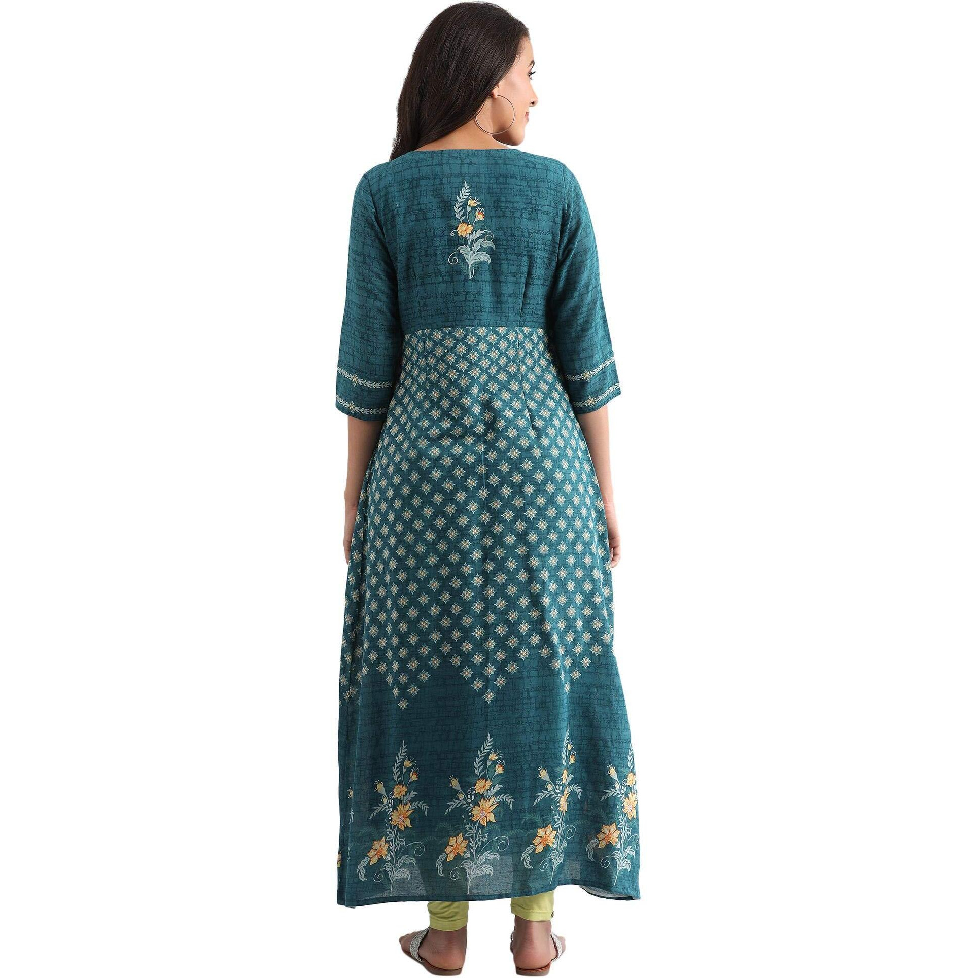Aurelia Women's Cotton Kurta (20Fea11434-501456_Blue_Small)