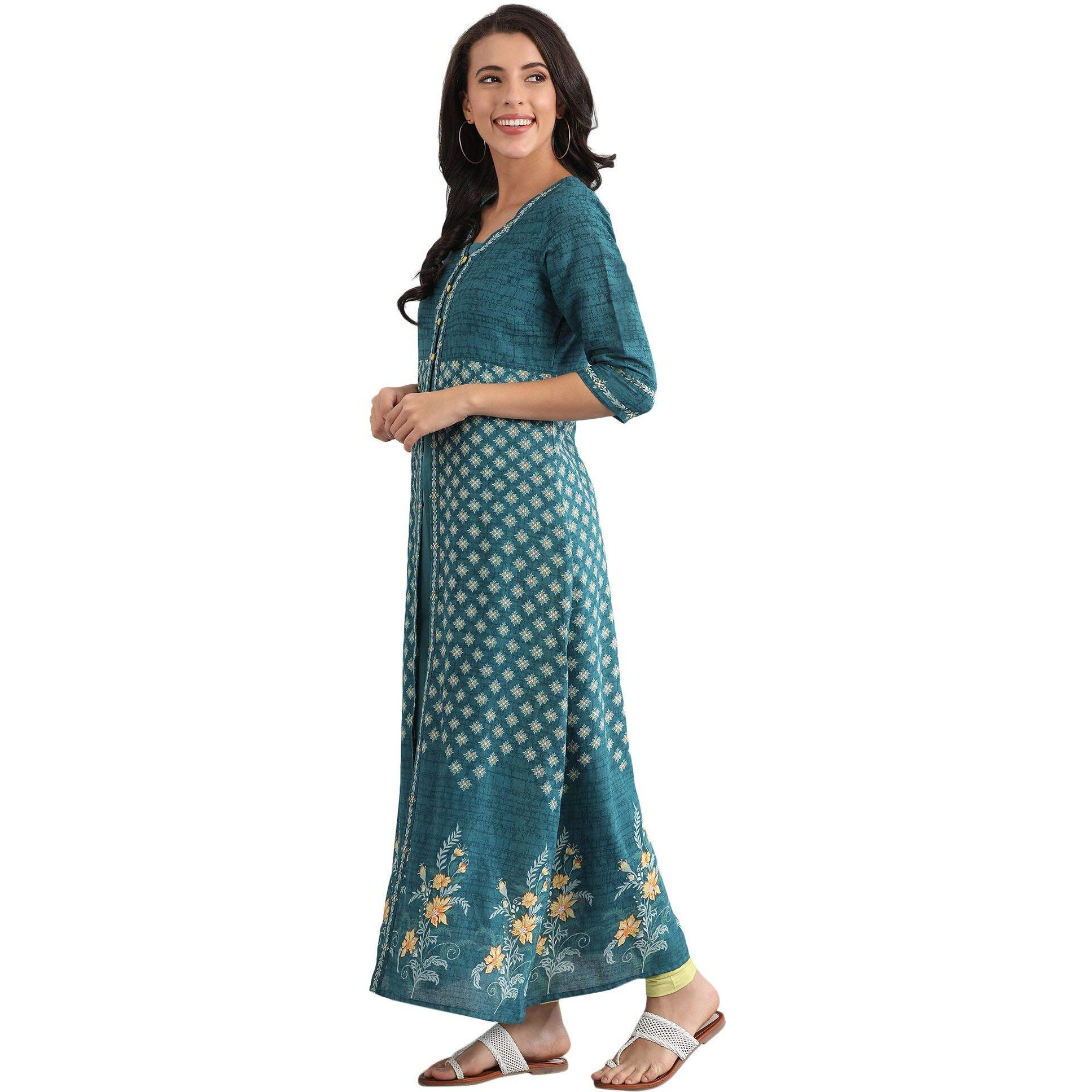 Aurelia Women's Cotton Kurta (20Fea11434-501456_Blue_Small)