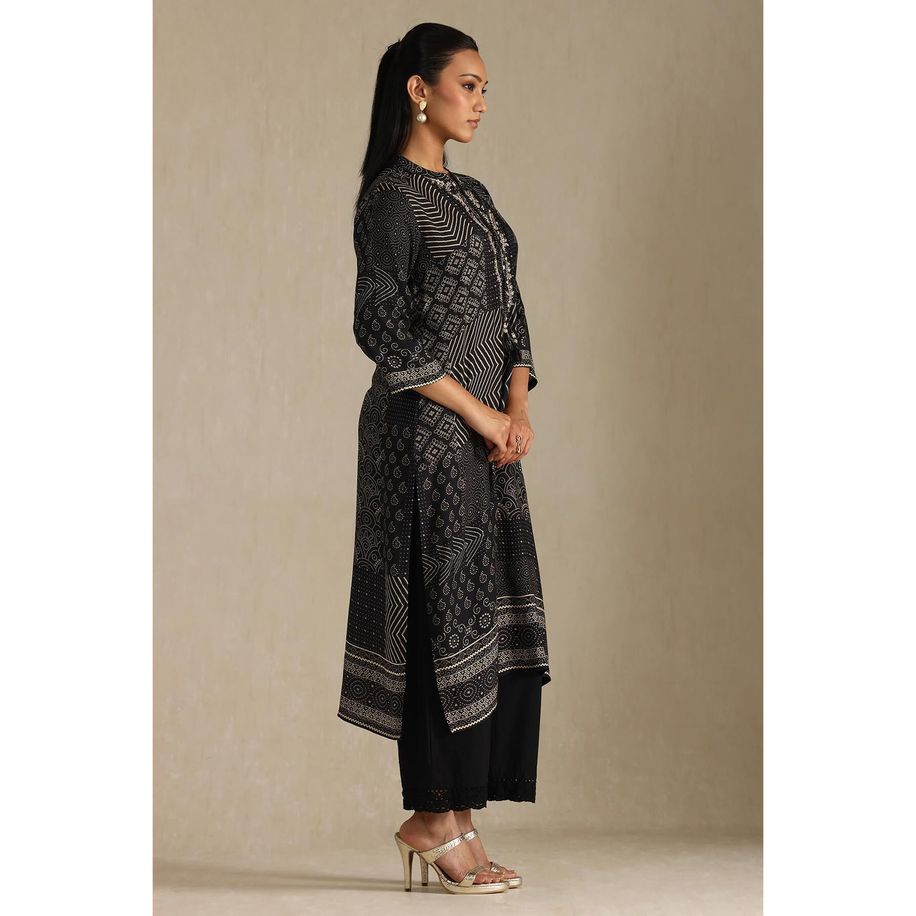 Soch Women's Muslin Regular Kurta (Rsd-Ews5Ku61300_Black