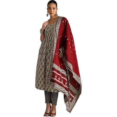 Soch Women's Viscose Salwar Suit Set (Ews5Cd21976_Grey