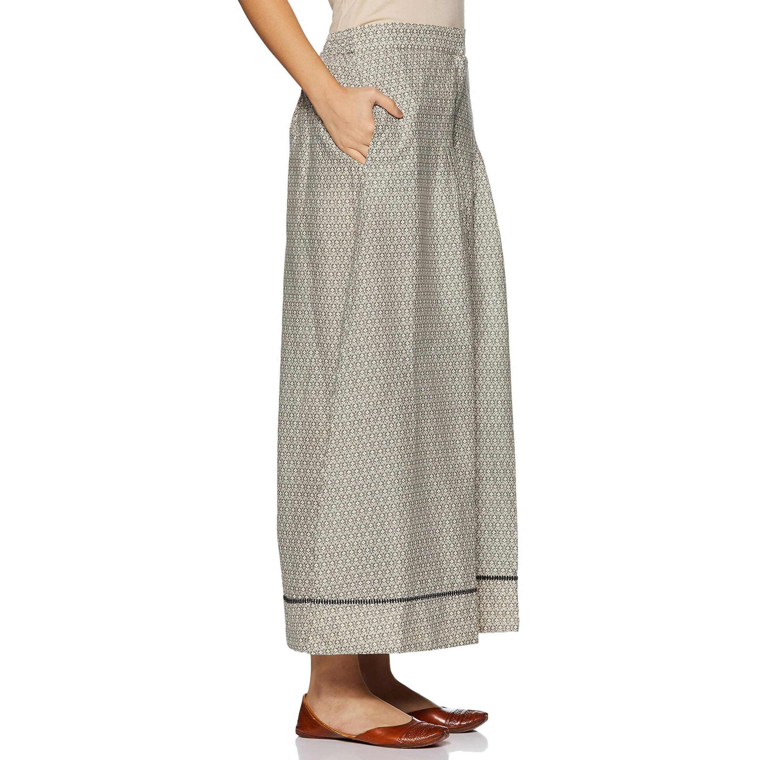W For Woman Women's Cotton Parallel Bottom (20Few60812-113662_ Grey_ Wm)