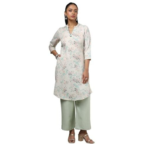 Soch Women's Cotton Linen Regular Kurta (1_Cws5Ku61140_Beige