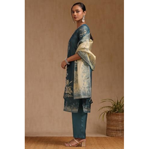 Soch Women's Tissue Chudidar Set (Ewa5Cd22058_Teal