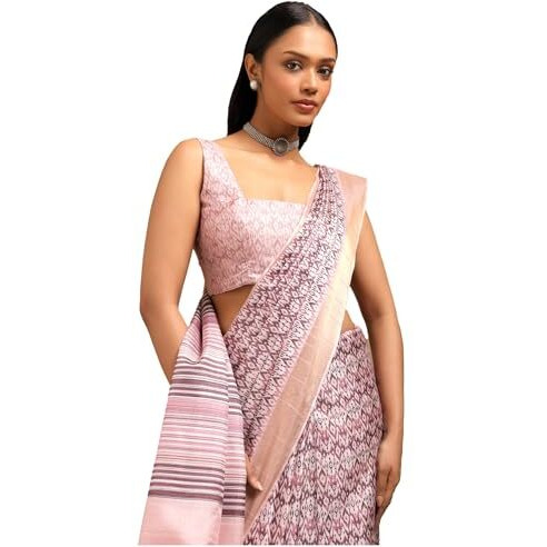 Soch Womens Purple Art Silk Ethnic Motif Saree