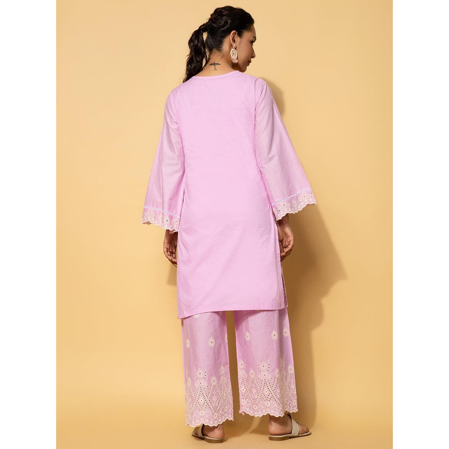 Libas Women Cotton Floral Co-Ord Set (27374_Lavender, Xl