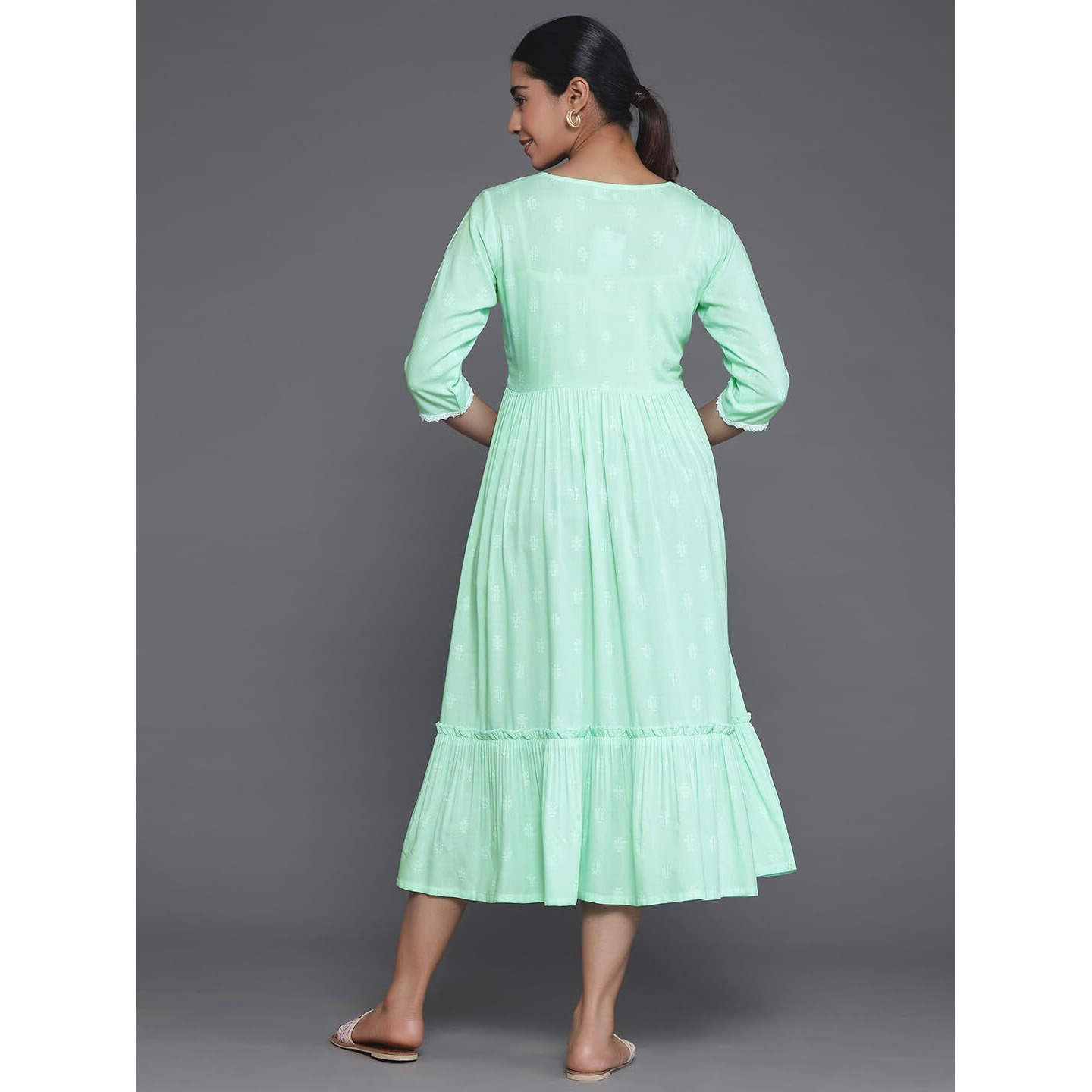 Libas Women's Viscose Rayon A-Line Dress (29041_Light Blue