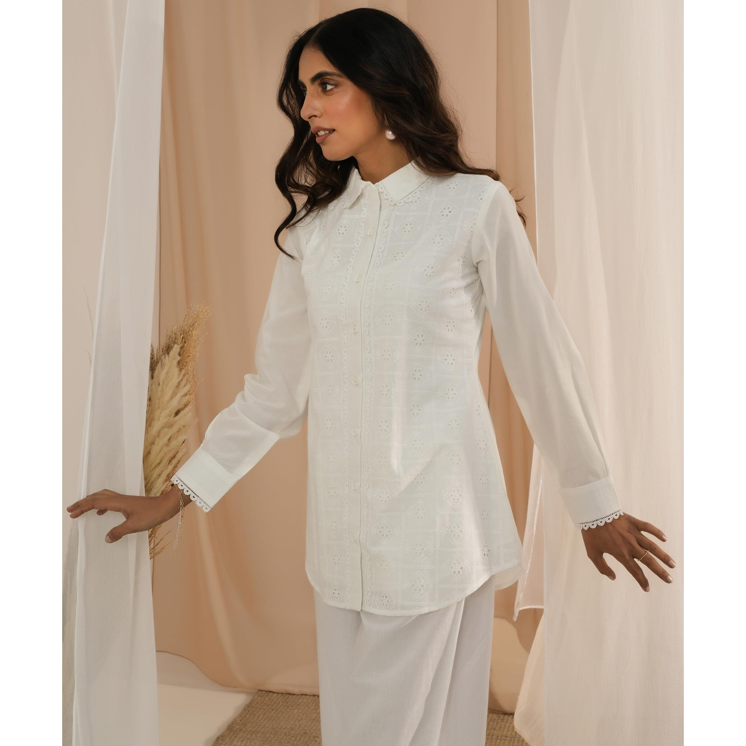 Libas Women's Cotton Printed Straight Kurtis (37149_White