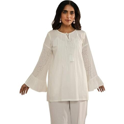Libas Womens Solid Cotton Straight Kurti For Women