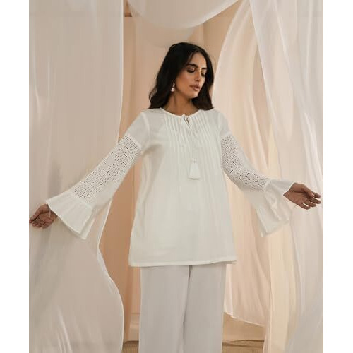 Libas Womens Solid Cotton Straight Kurti For Women