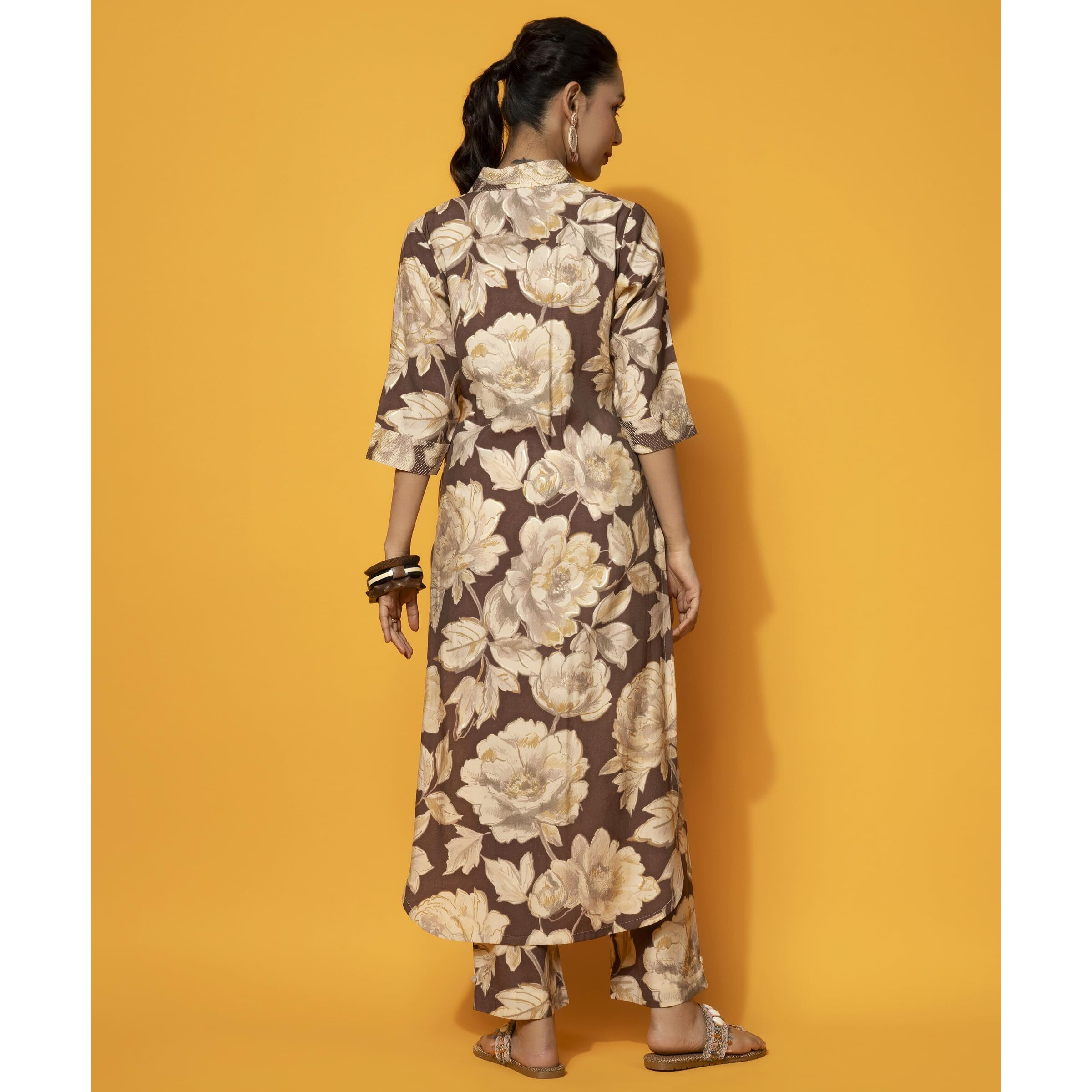 Libas Women's Silk Blend Co-Ords (35726_Brown