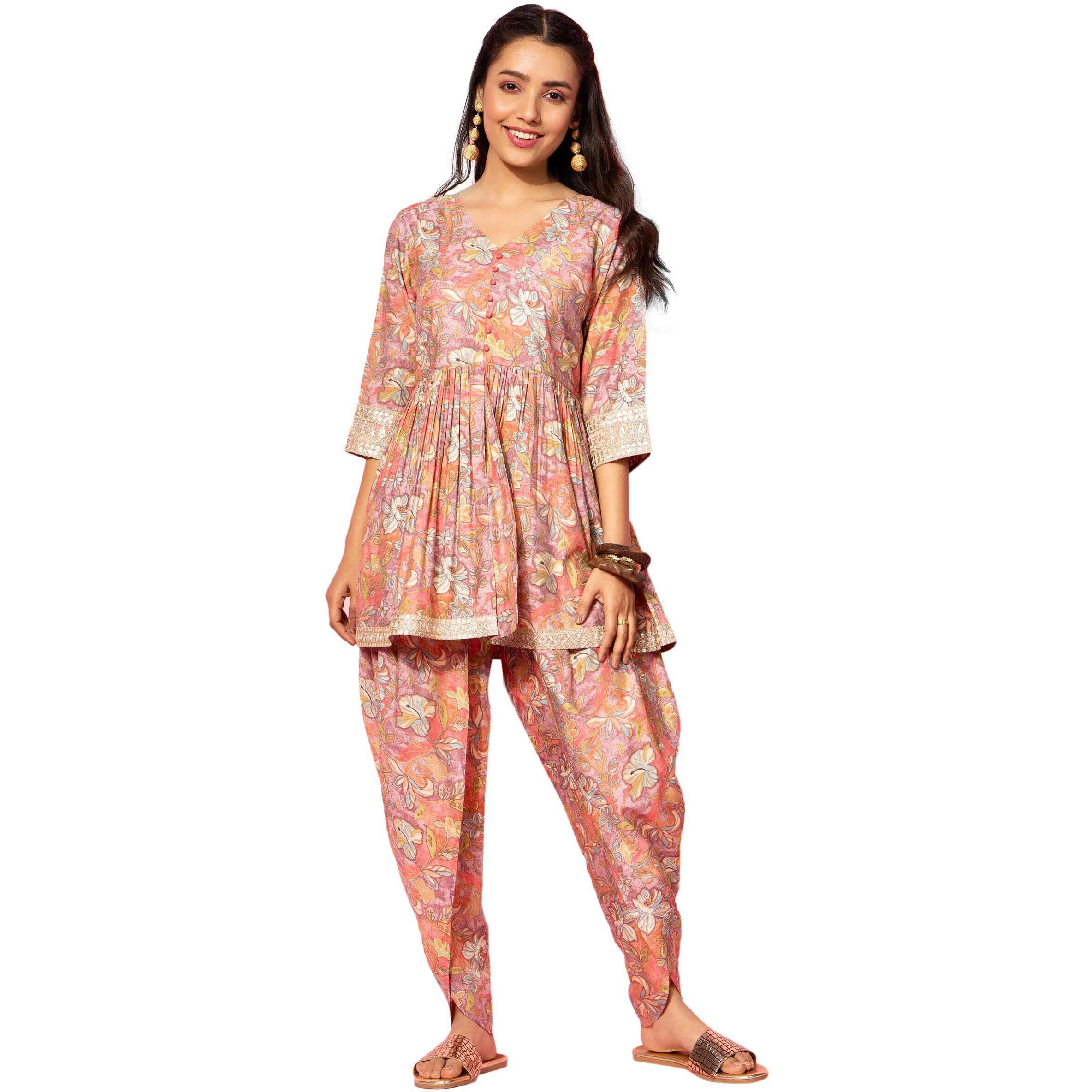 Libas Womens Printed Silk Blend Co-Ord Set For Women