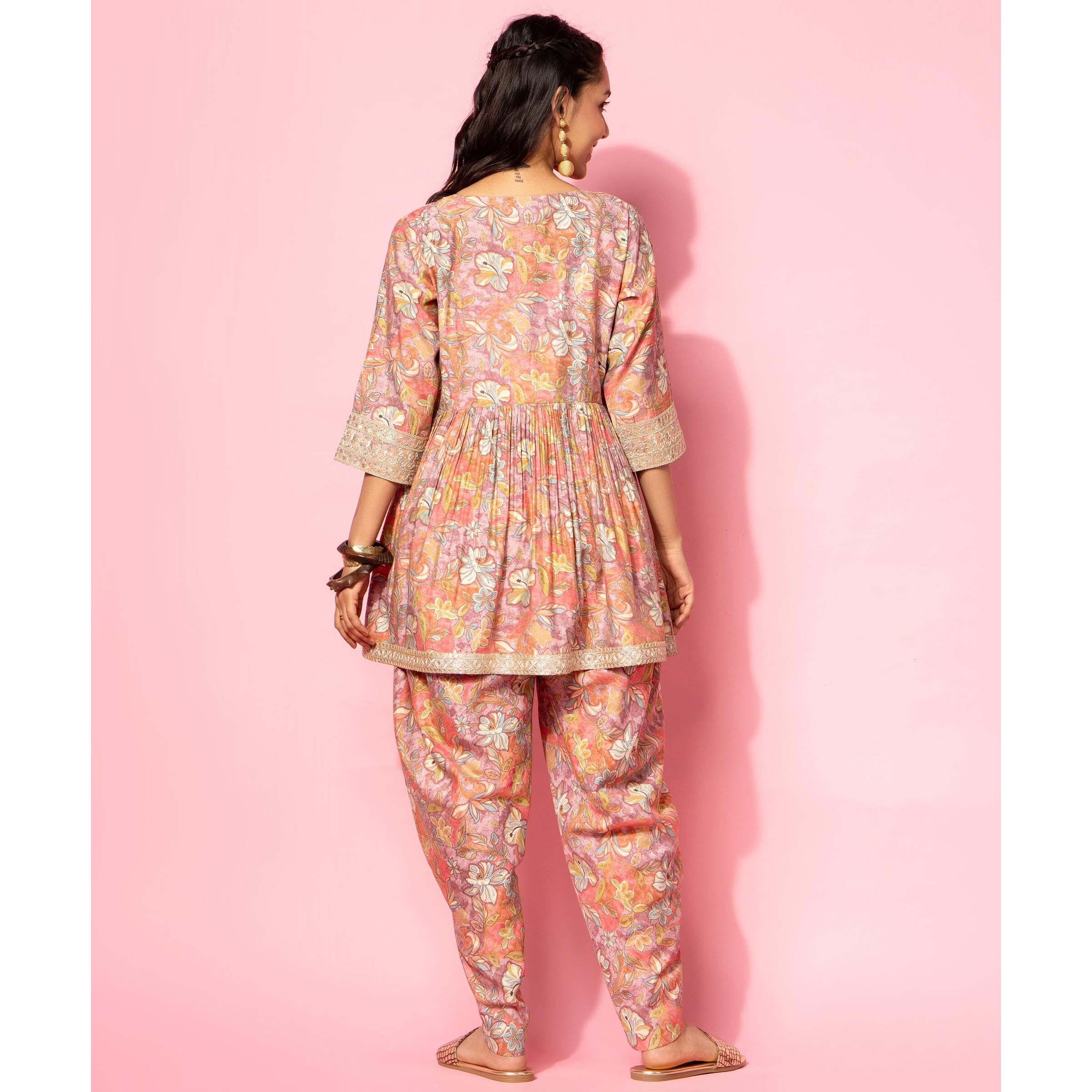 Libas Womens Printed Silk Blend Co-Ord Set For Women