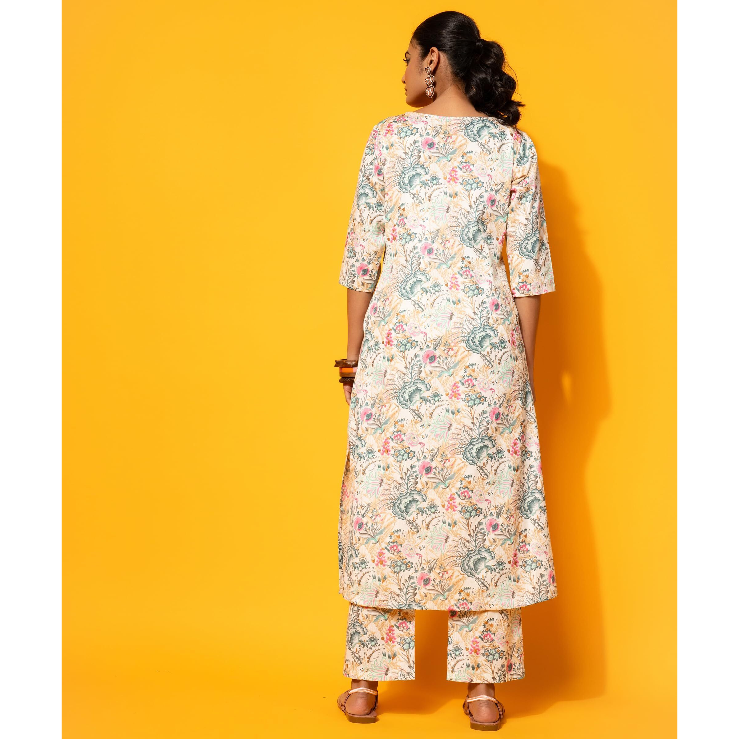 Libas Women's Cotton Co-Ords (35786_Cream