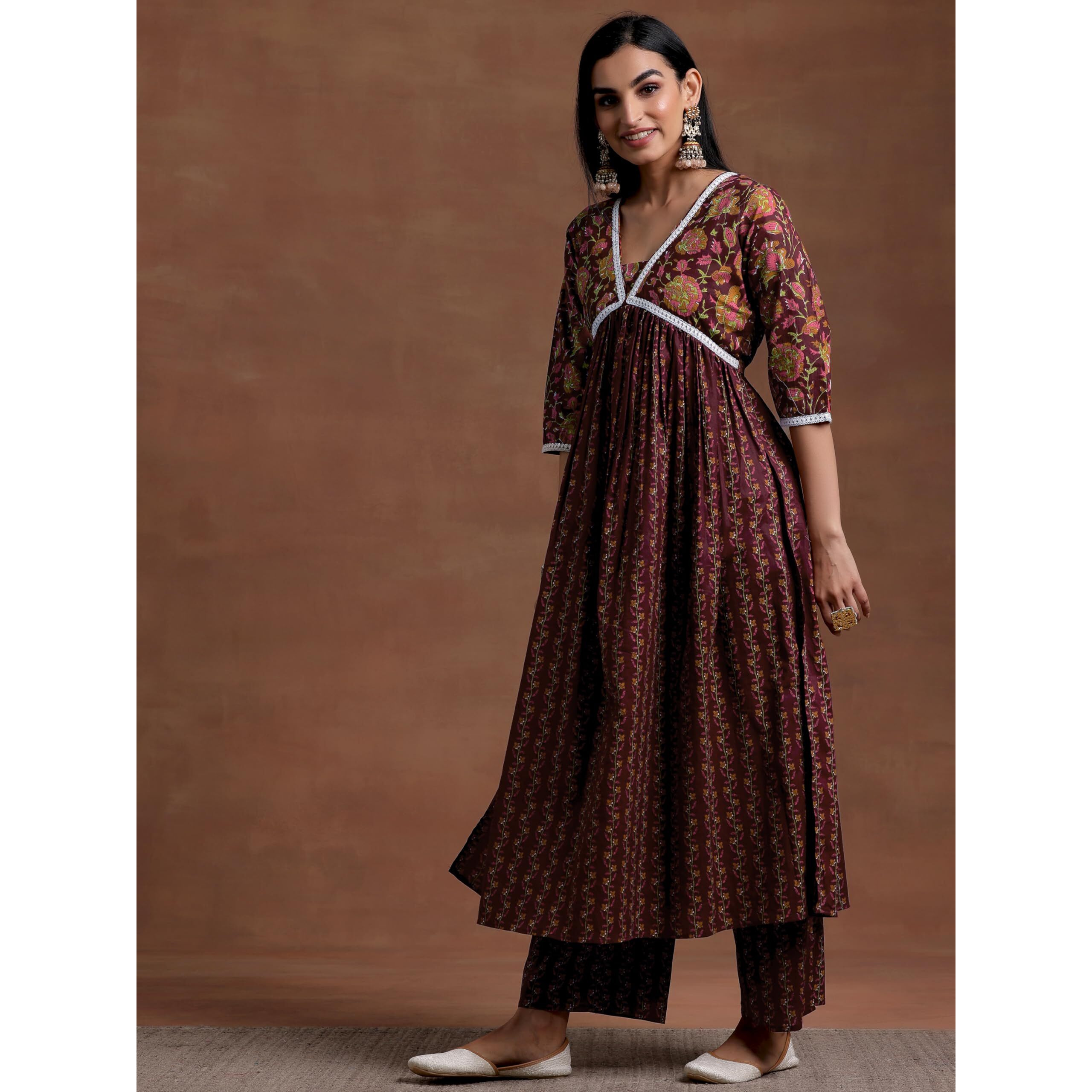 Libas Women's Cotton Kurta Set (35774_Rust