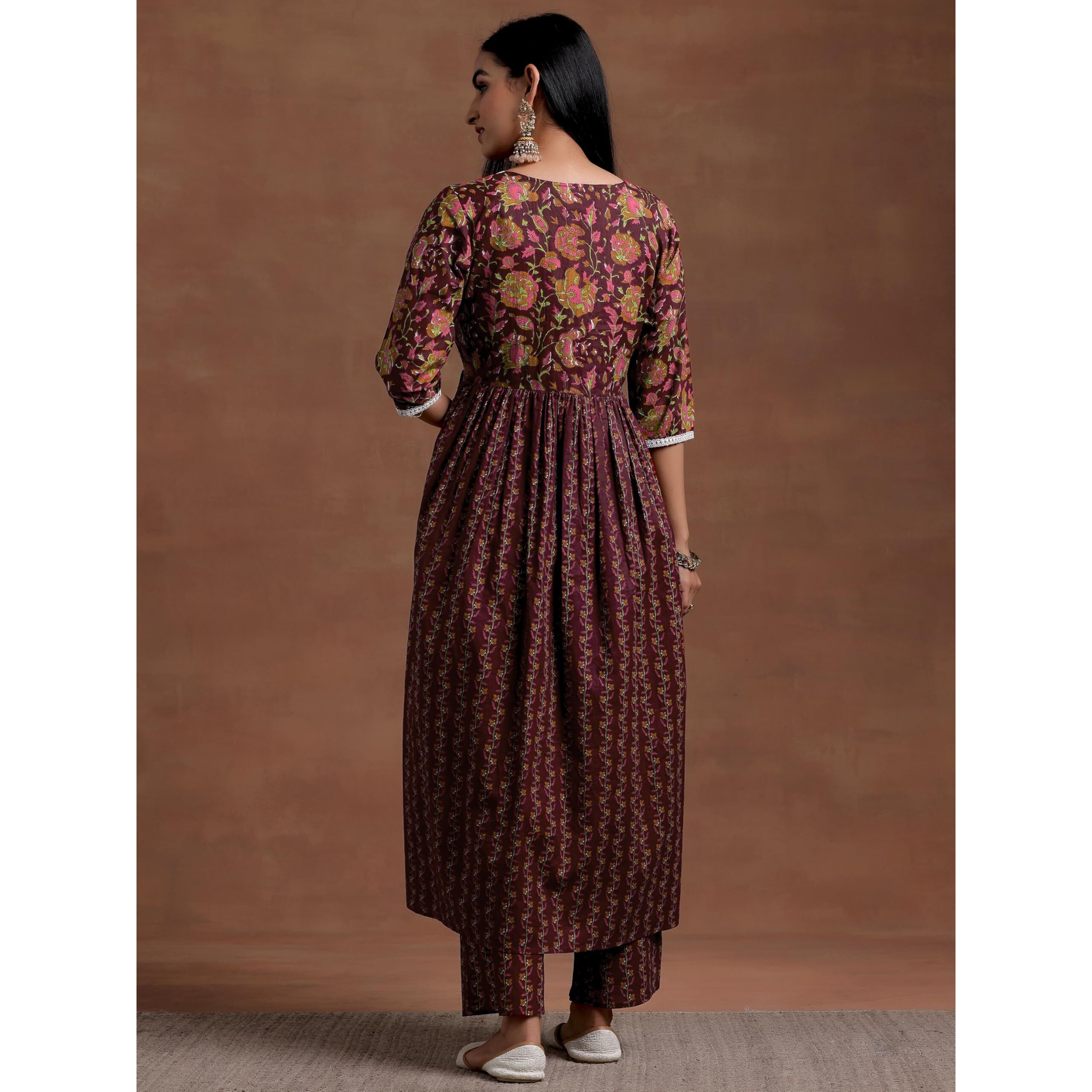 Libas Women's Cotton Kurta Set (35774_Rust