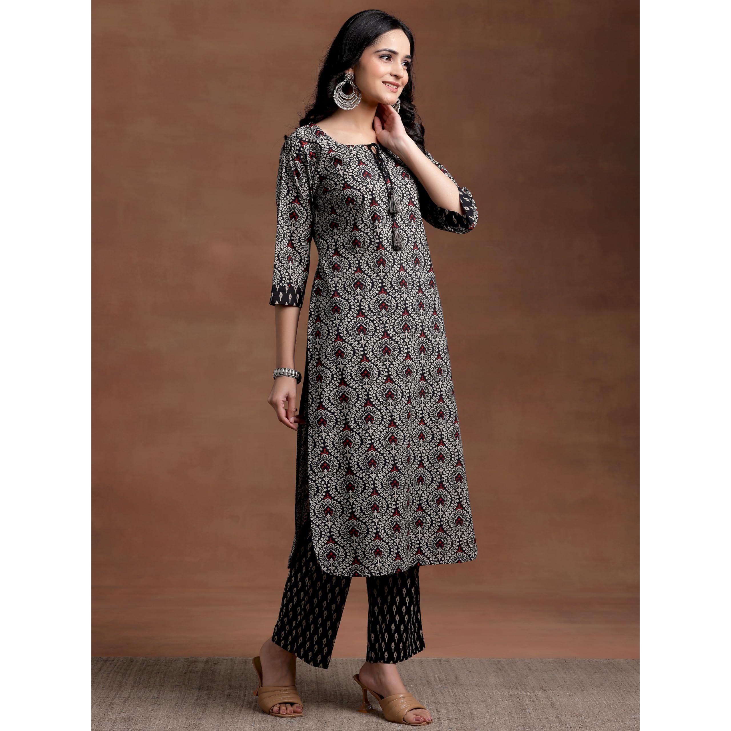 Libas Women's Cotton Kurta Set (35777_Black_S)