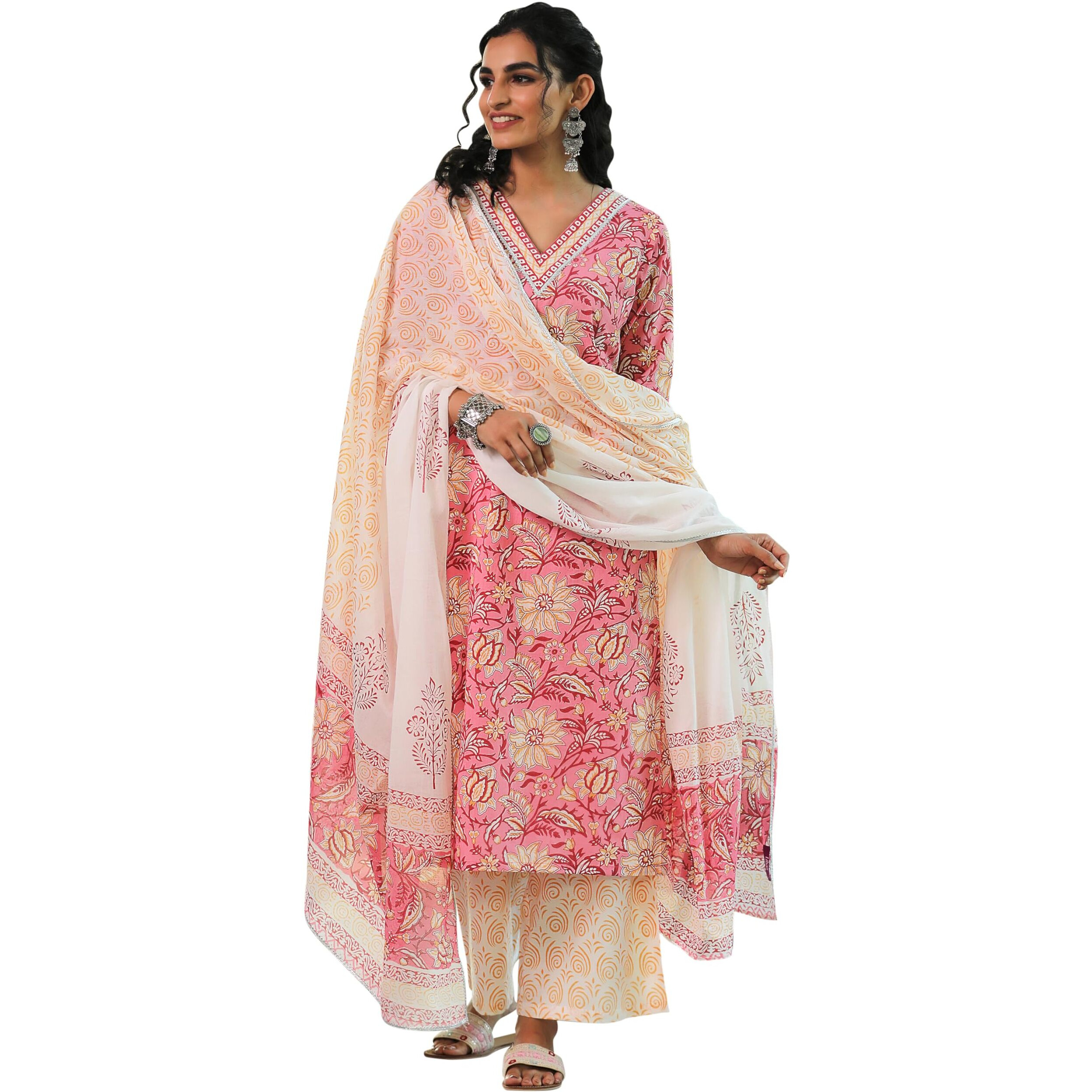 Libas Women's Cotton Kurta Set (35789_Pink