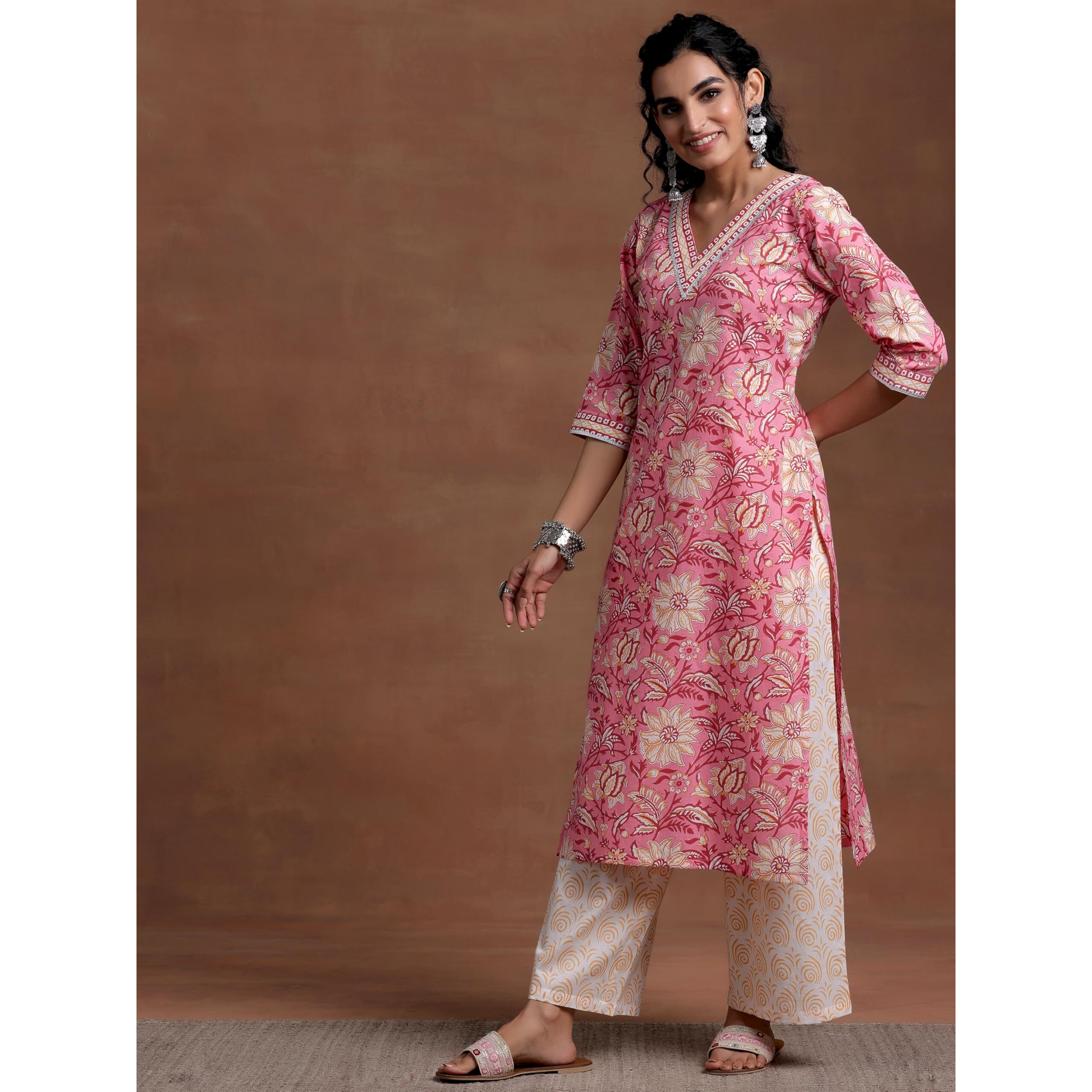 Libas Women's Cotton Kurta Set (35789_Pink