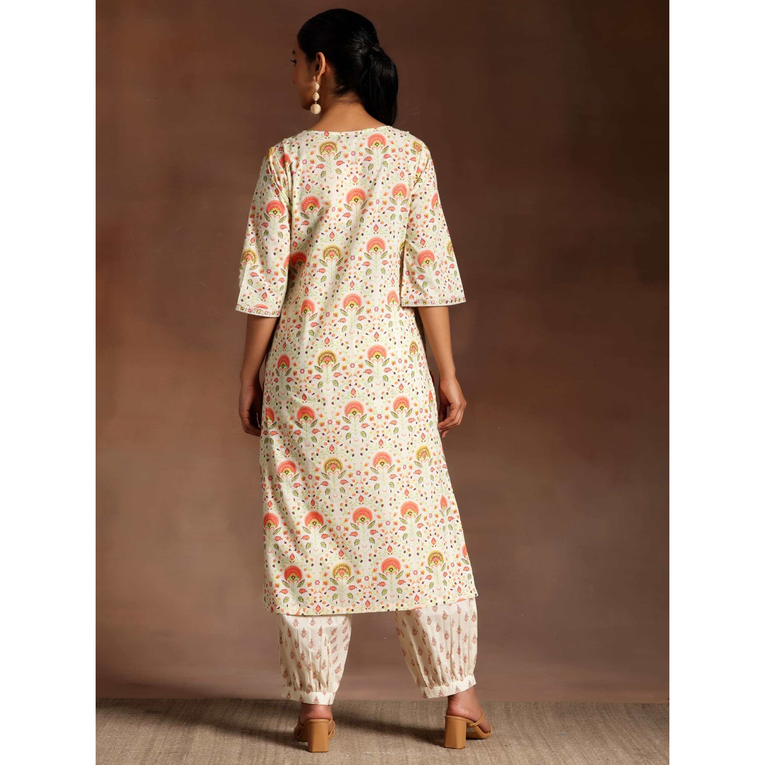 Libas Womens Printed Cotton Straight Kurta With Salwar