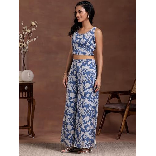 Libas Women's Chiffon Co-Ords (27571_Blue