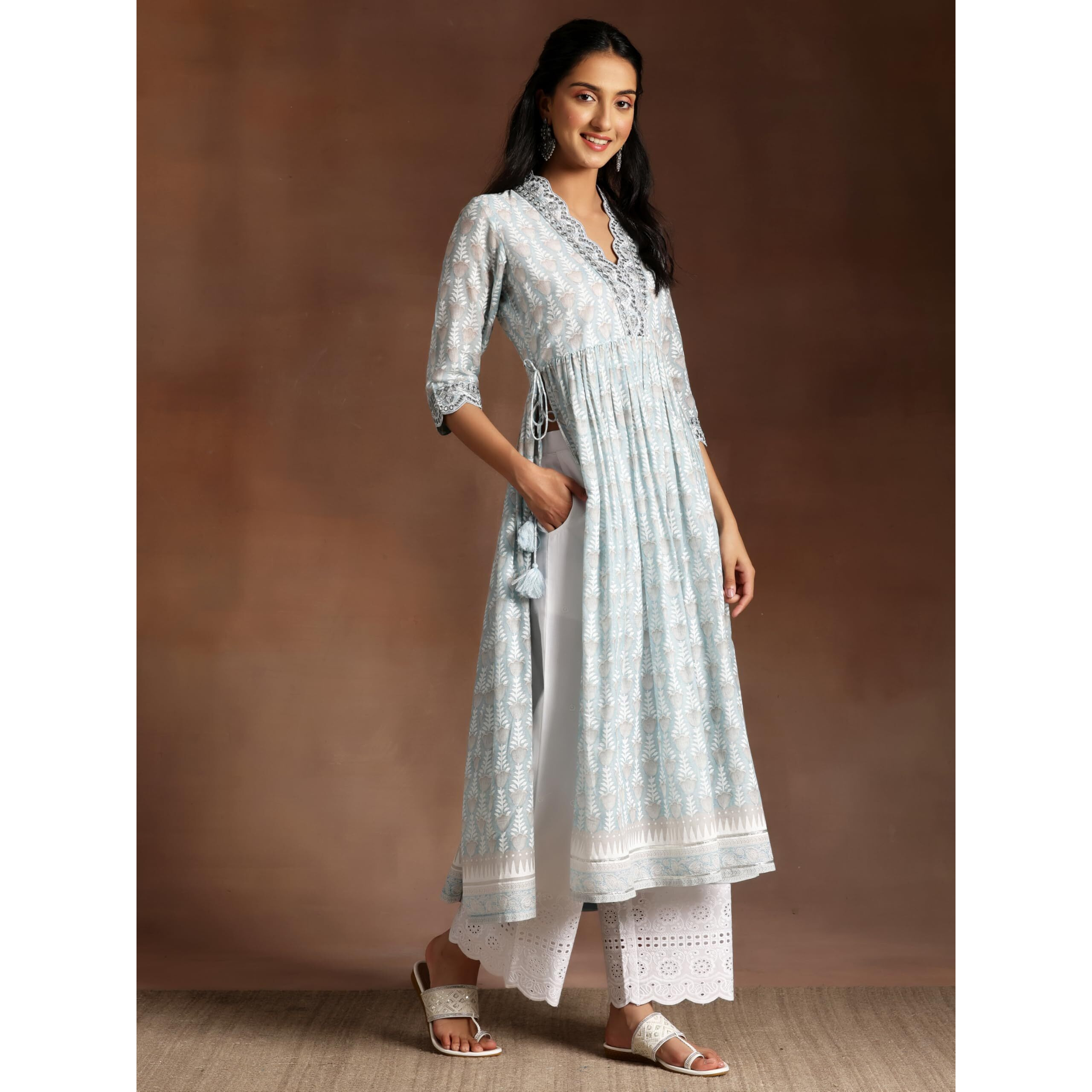 Libas Women's Pure Cotton Kurta Set (35831_Grey