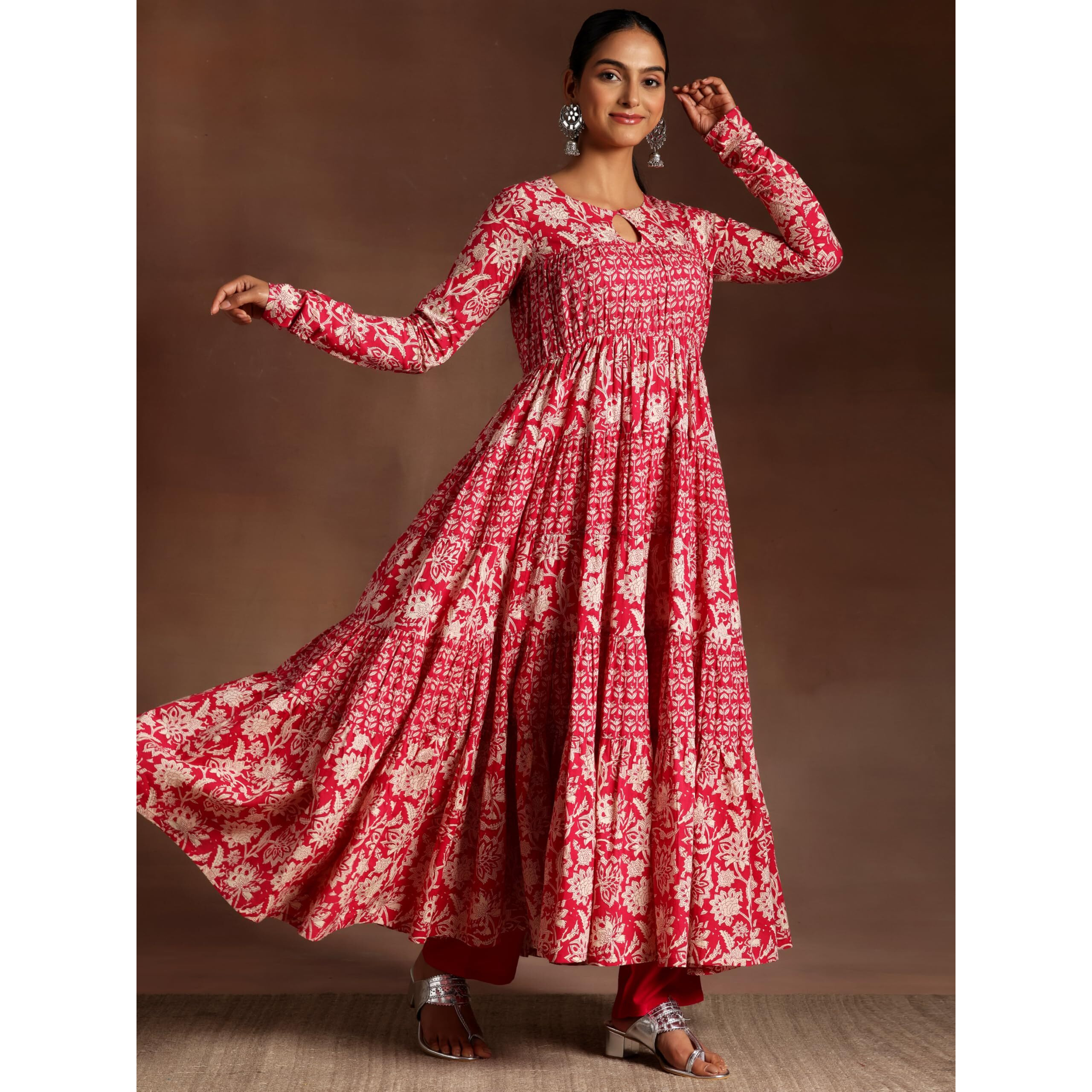 Libas Women's Pure Cotton Kurta Sets (35904_Pink 1_Xl)