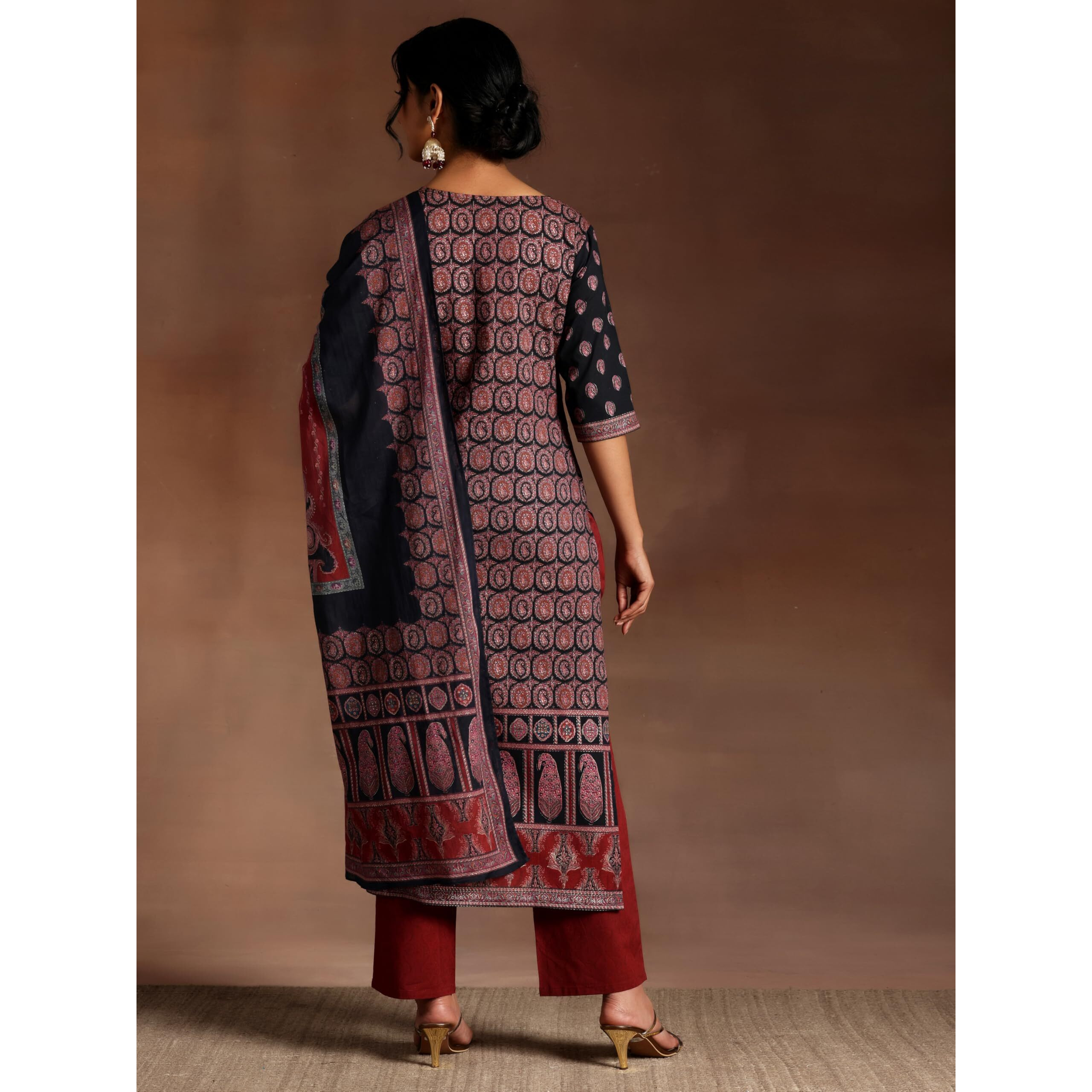 Libas Women's Cotton Kurta Set (35918_Black