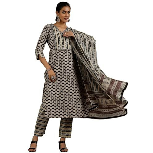 Libas Women's Pure Cotton Kurta Sets (27656_Black