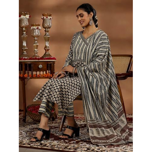 Libas Women's Pure Cotton Kurta Sets (27656_Black