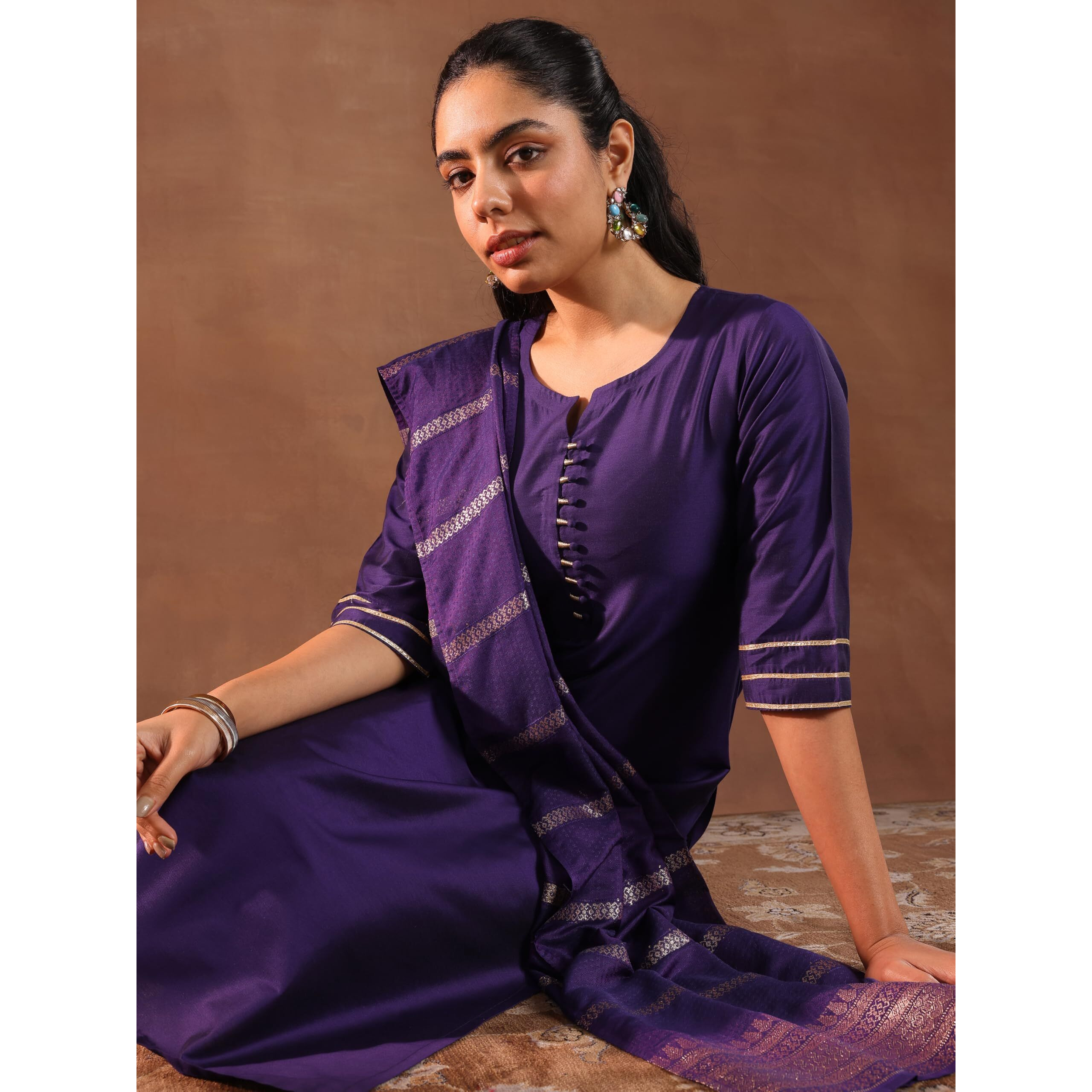 Libas Women's Silk Blend Kurta Set (Gs891