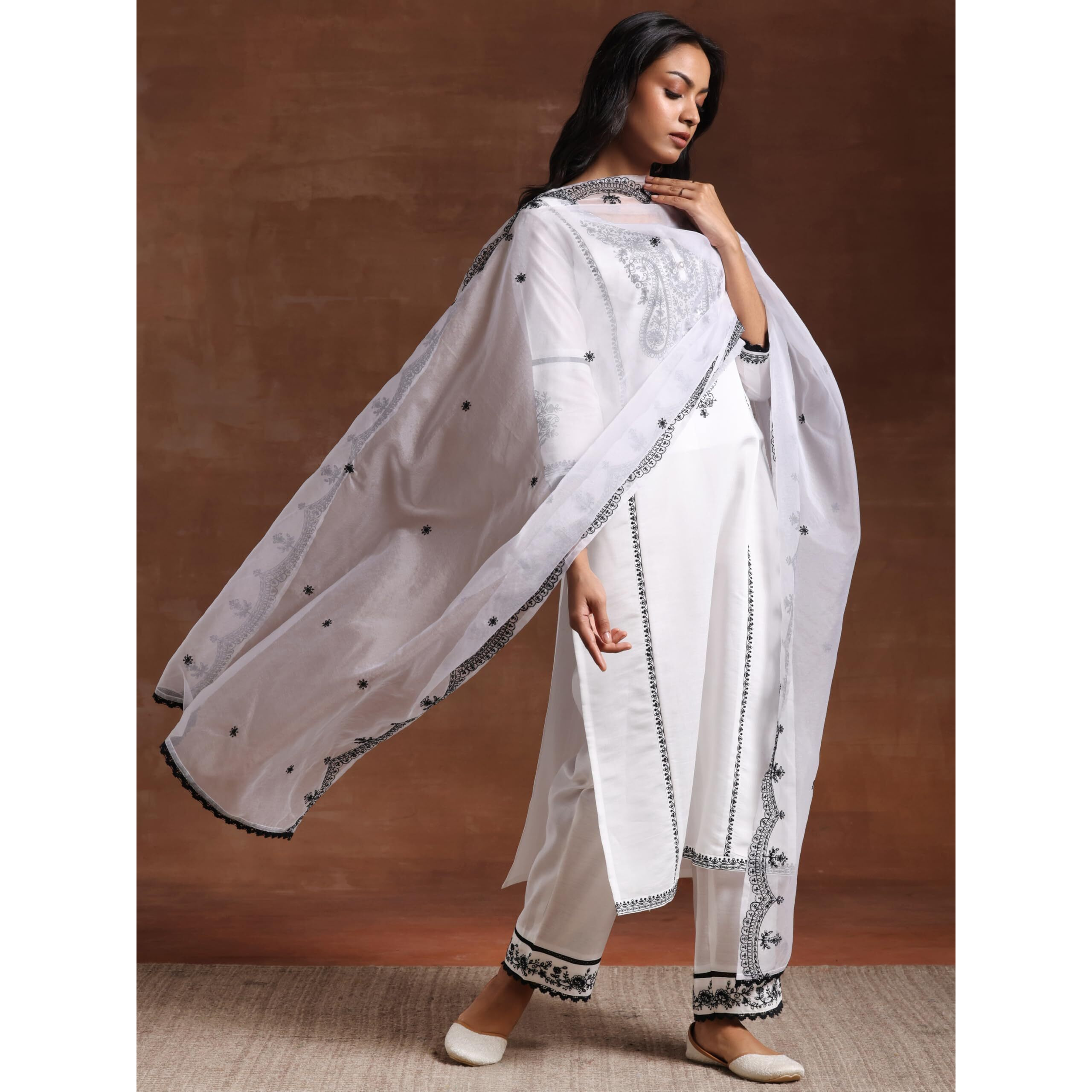 Libas Women's Pure Cotton Kurta Set (27823_White