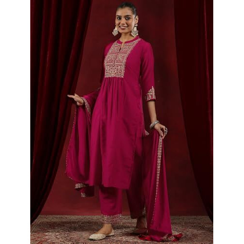 Libas Women's Silk Blend Kurta Set (48570