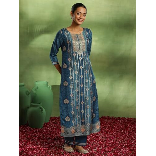 Libas Women's Silk Blend Kurta Set (48654