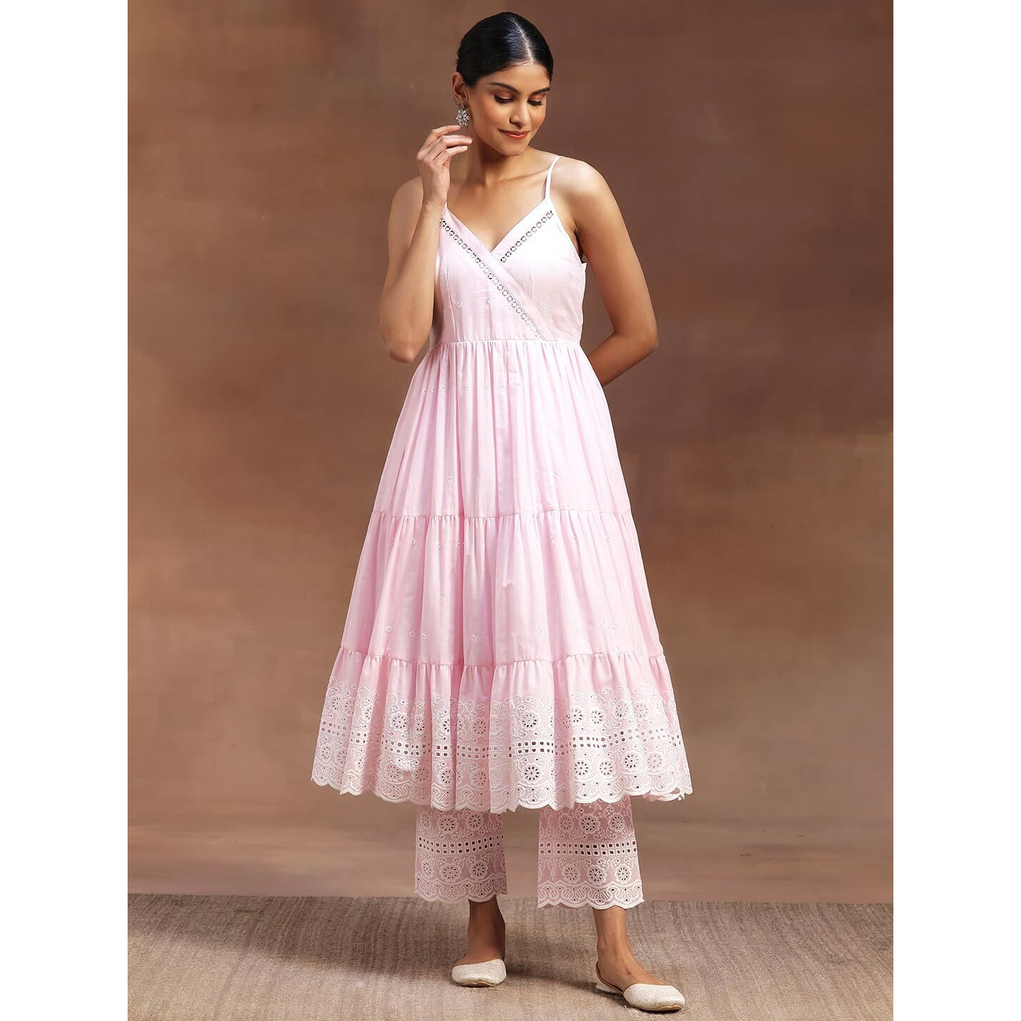 Libas Women Cotton Printed Kurta Sets (35926_Pink, Large