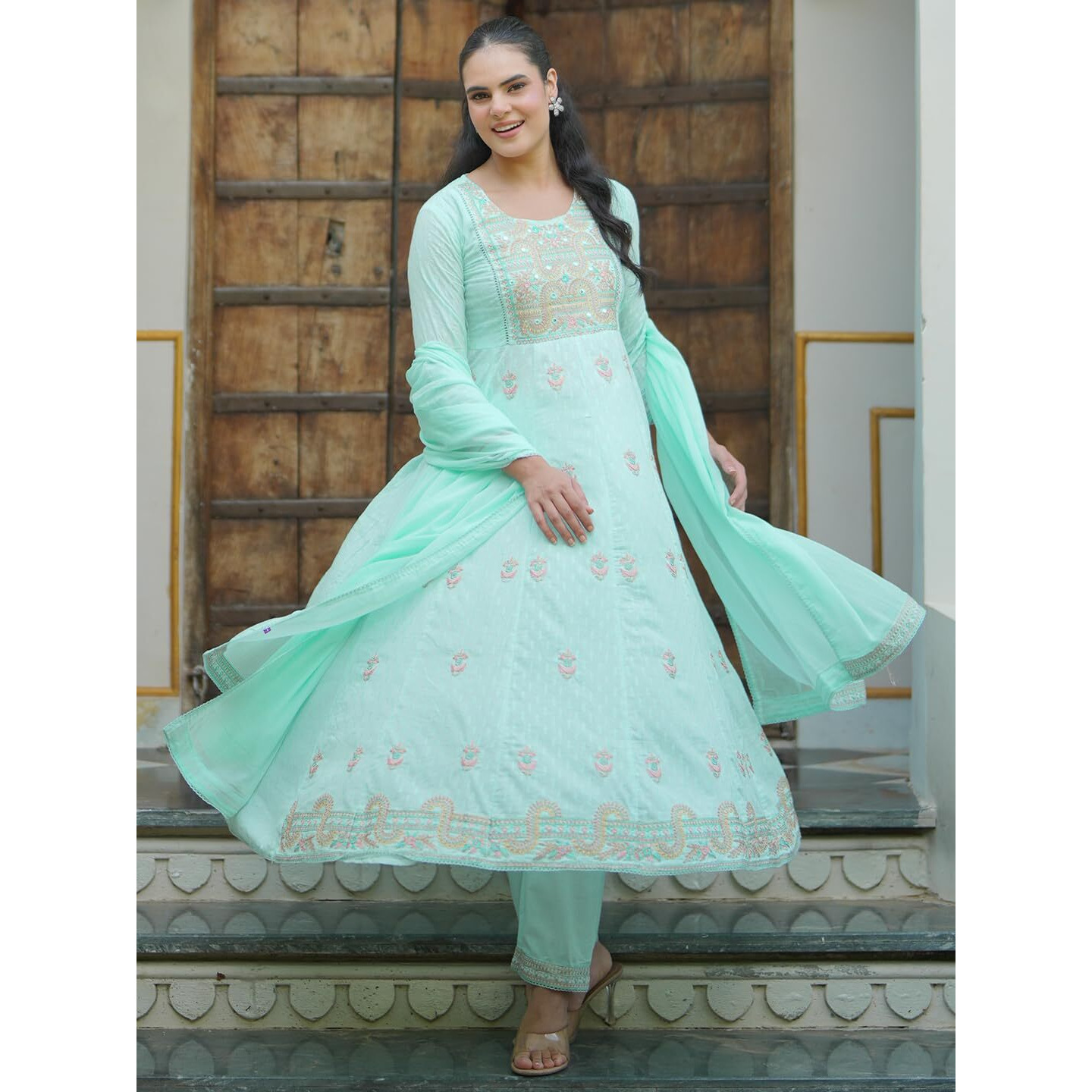 Libas Women's Pure Cotton Kurta Sets (27849_Blue