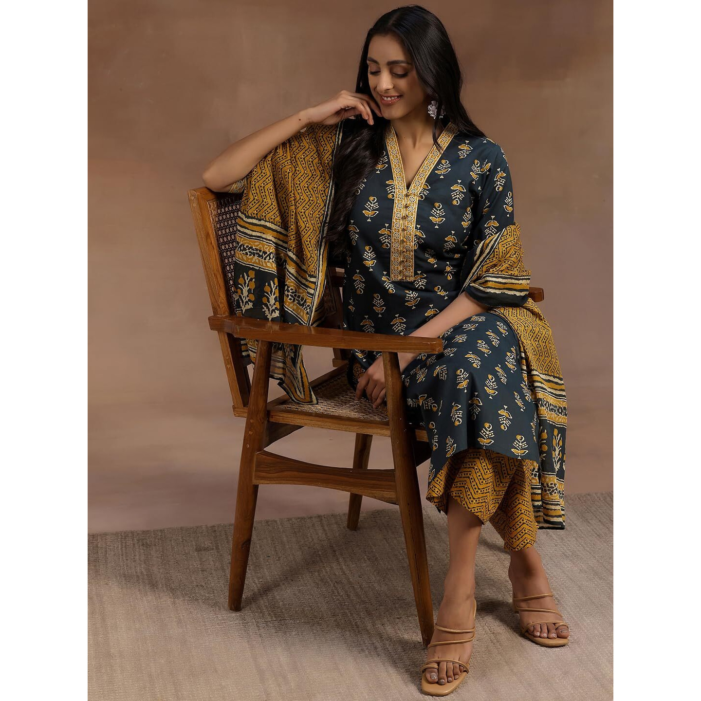 Libas Women's Pure Cotton Kurta Sets (36654O_Green