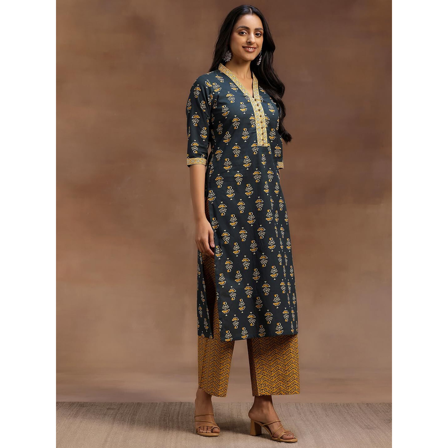 Libas Women's Pure Cotton Kurta Sets (36654O_Green