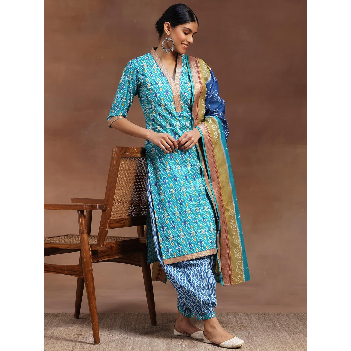 Libas Women's Cotton Kurta Sets (36669O_Blue_S)