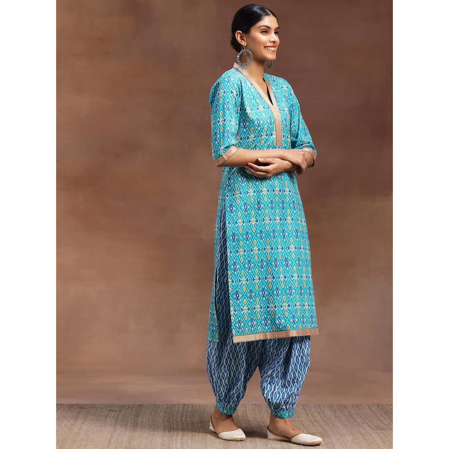 Libas Women's Cotton Kurta Sets (36669O_Blue_S)