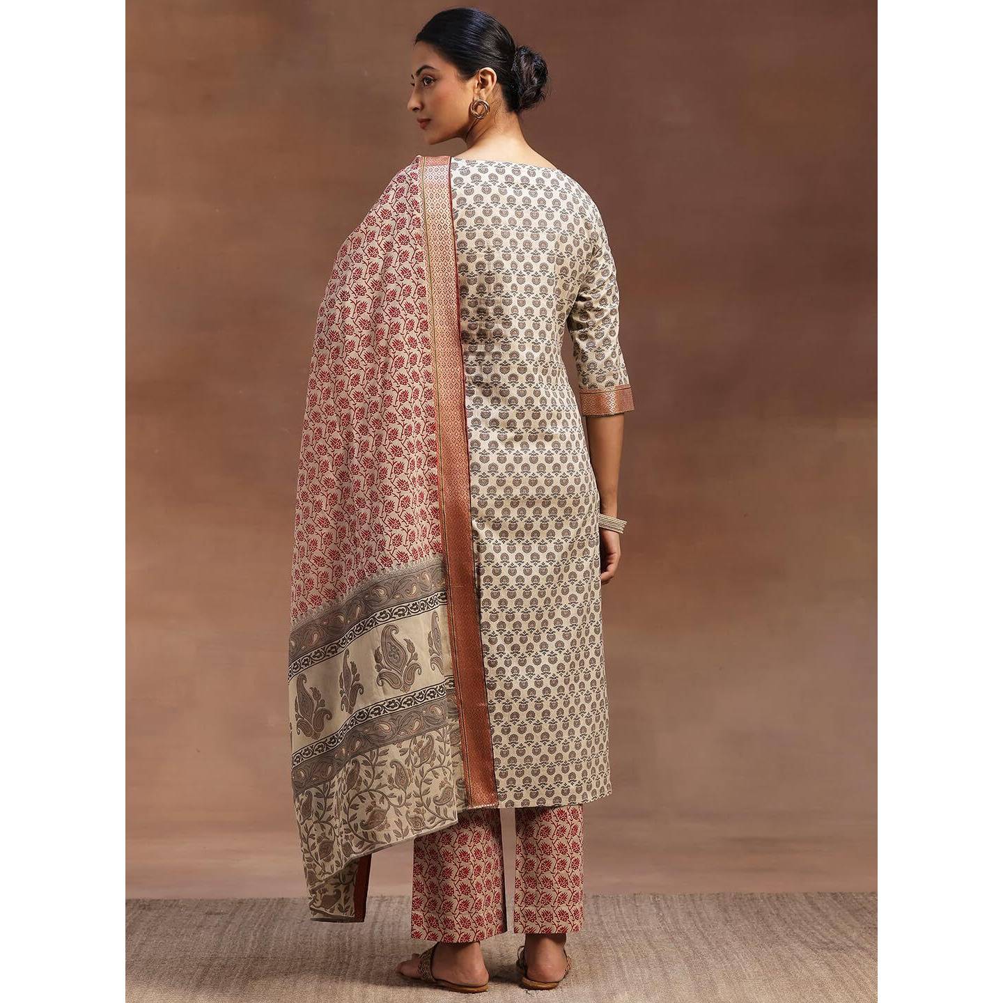 Libas Women's Cotton Kurta Sets (36670O_Beige_S)