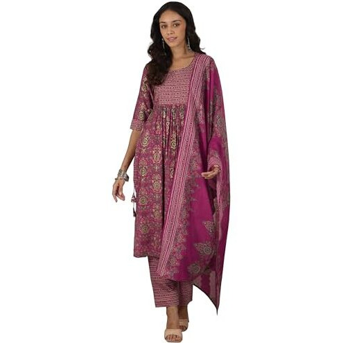 Libas Women's Silk Blend Kurta Set (36720_Pink