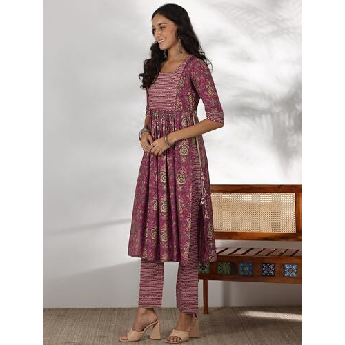 Libas Women's Silk Blend Kurta Set (36720_Pink