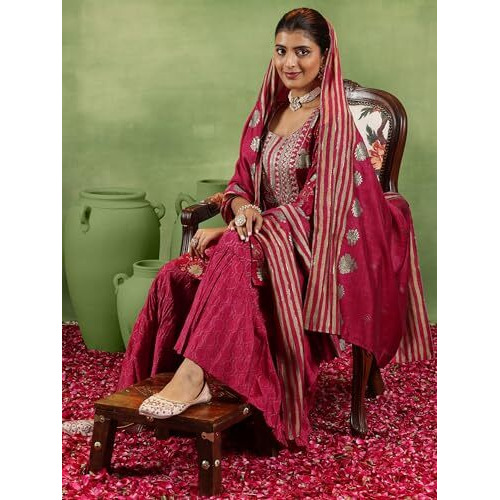 Libas Women's Silk Blend Kurta Set (36733_Pink