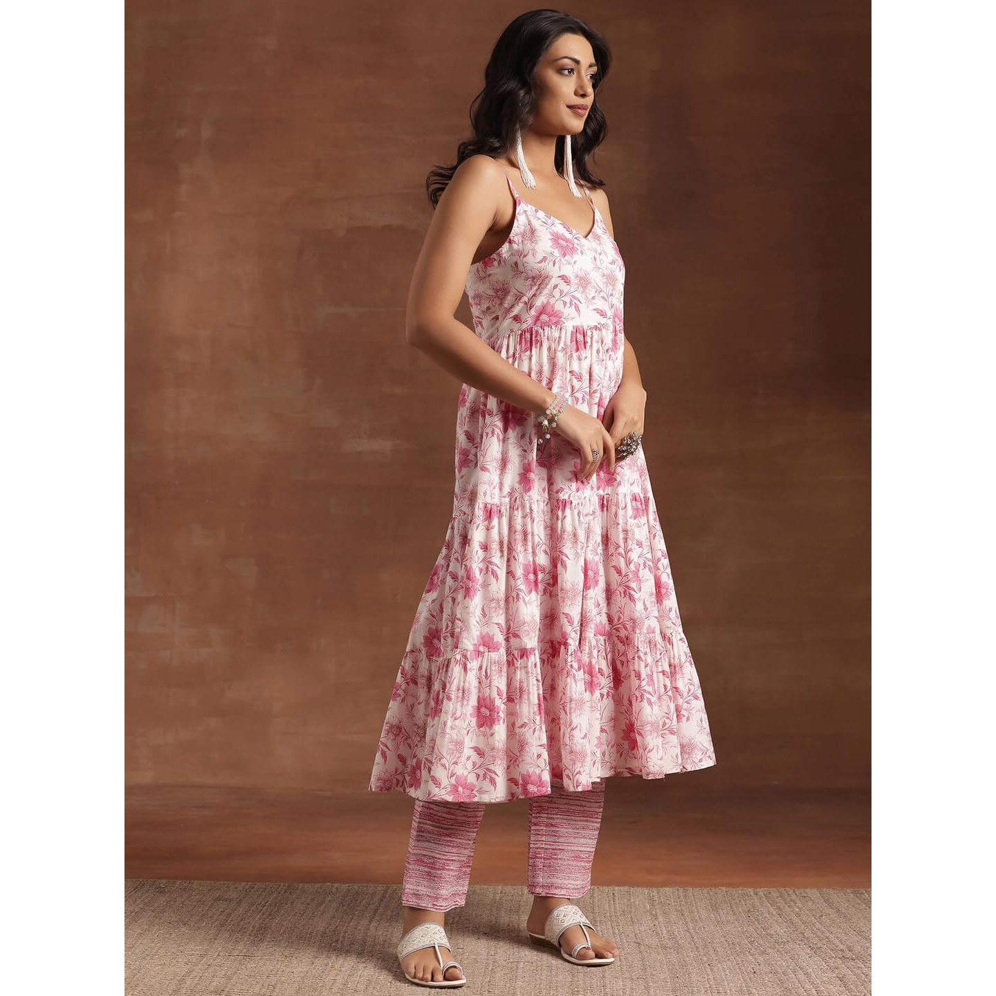 Libas Pink Pure Cotton Printed Kurta Sets For Women